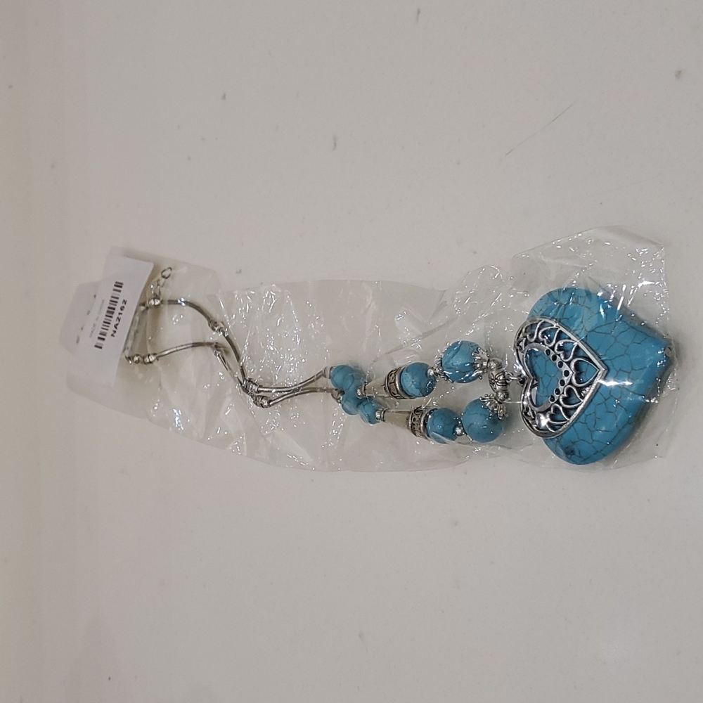 925 Faux Turquoise Heart Necklace